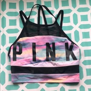 Colorful pink sports bra